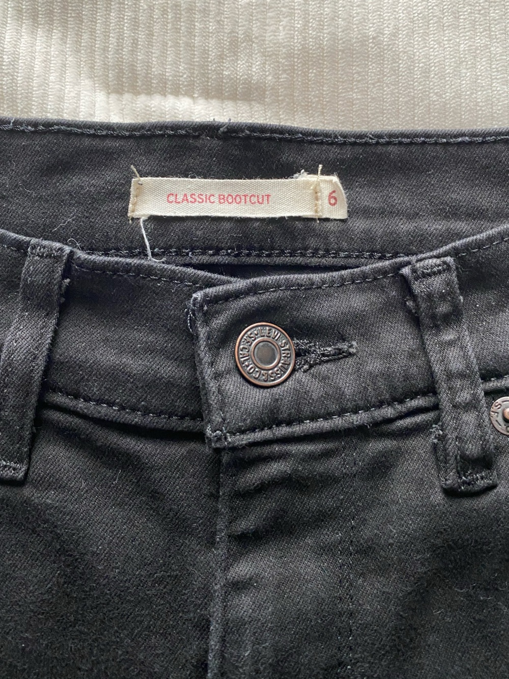 Levi's Black Frayed Hem Denim Shorts - Picture 2 of 10